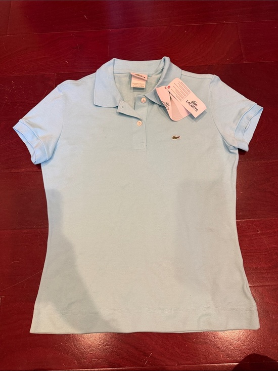 Lacoste Tops - Lacoste Fitted Blue Short Sleeve Polo NWT